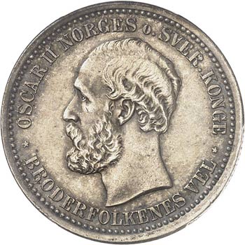 Oscar II (1872-1907). 1 krone ... 