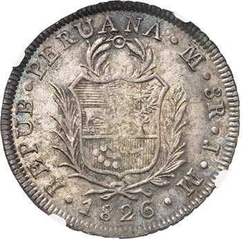 République. 8 reales 1826 JM, ... 