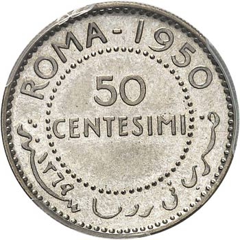 Colonies Italiennes. 50 centesimi ... 