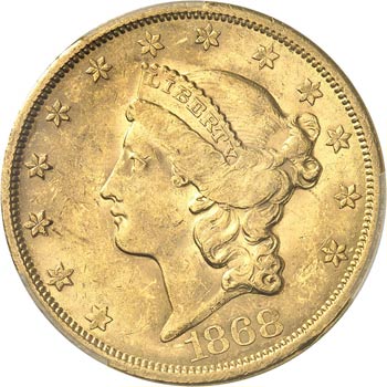 20 dollars Liberty 1868 S, San ... 
