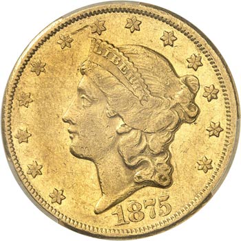 20 dollars Liberty 1875 CC, Carson ... 