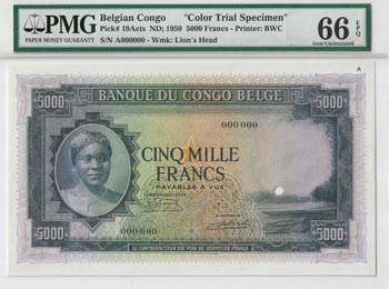 Banque du Congo Belge. 5000 francs ... 