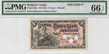 Banque du Congo Belge. 1 franc ... 