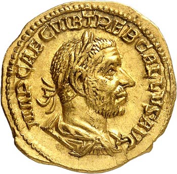 Trebonien Galle (251-253). Aureus, ... 