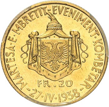 Zog Ier (1925-1939). 20 franga ... 