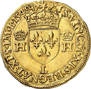 Henri II (1547-1559). Écu d’or ... 