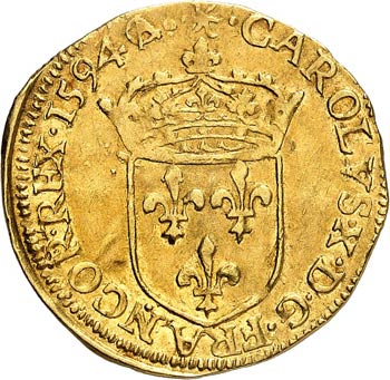 Charles X (1589-1594). Écu d’or ... 