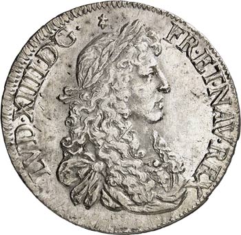 Louis XIV (1643-1715). Écu au ... 