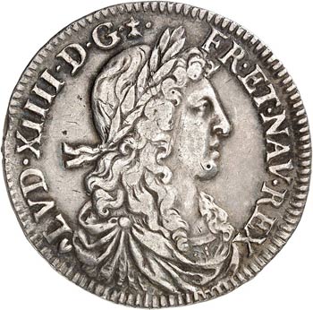 Louis XIV (1643-1715). 1/4 écu ... 