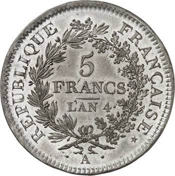 Directoire (1795-1799). 5 francs ... 