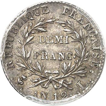 Consulat (1799-1804). Demi franc ... 