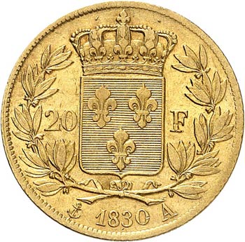 Charles X (1824-1830). 20 francs ... 