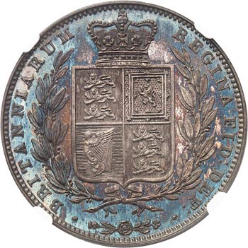 Victoria (1837-1901). 1/2 couronne ... 