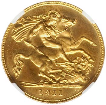 Georges V (1910-1936). 1/2 pound ... 