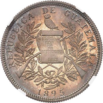 République. 4 reales 1895 H, ... 