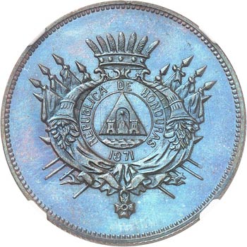 République. 10 pesos 1871, essai ... 