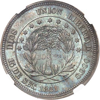 République. 10 pesos 1871, essai ... 