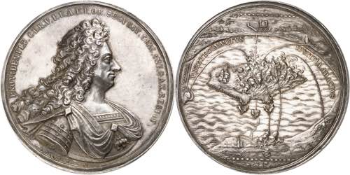 Christian V (1670-1699). Médaille ... 