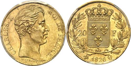 Charles X (1824-1830). 20 francs ... 