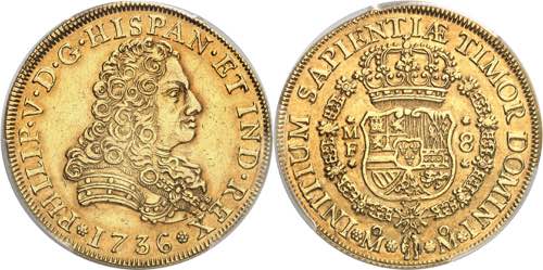 Philippe V (1700-1746). 8 escudos ... 