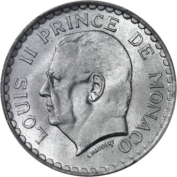 Louis II (1922-1949). 5 francs ... 