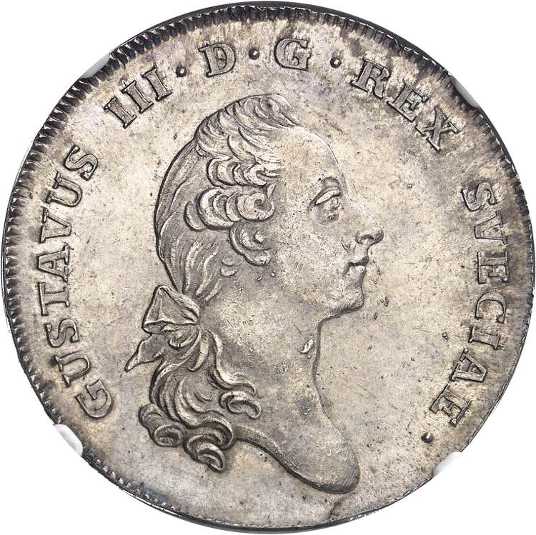 Gustave III (1771-1792). Riksdaler ... 
