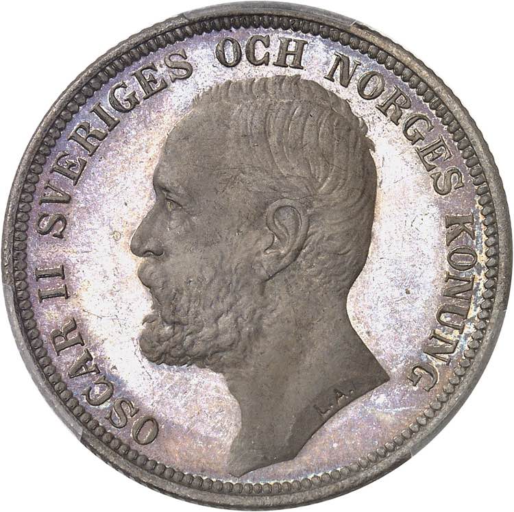 Oscar II (1872-1907). 2 kronor, ... 