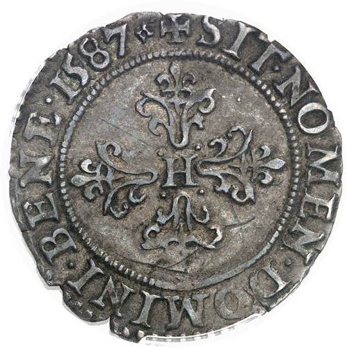 Henri III (1574-1589). Quart de ... 
