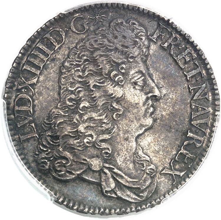 Louis XIV (1643-1715). Demi-écu ... 