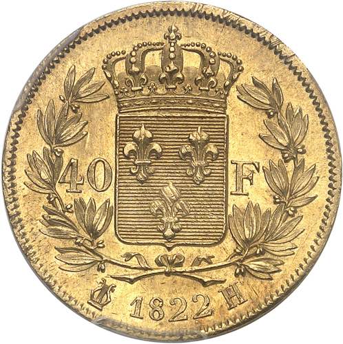 Louis XVIII (1814-1824). 40 francs ... 