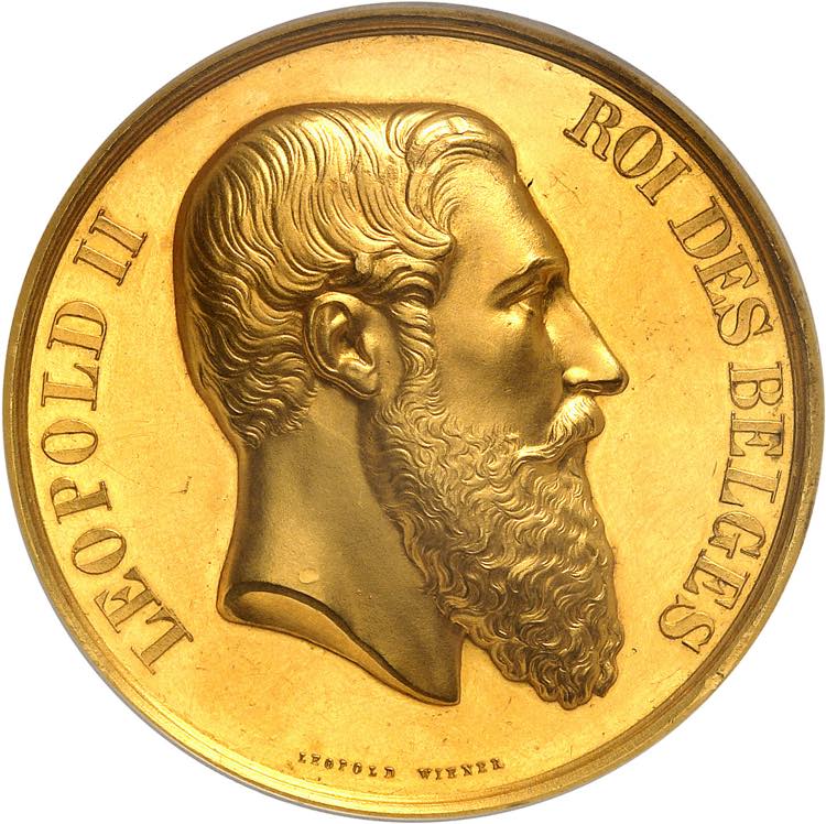 Léopold II (1865-1909). Médaille ... 
