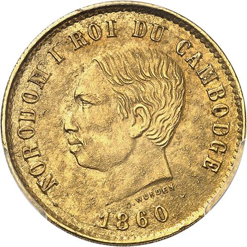 Norodom Ier (1860-1904). 2 francs ... 