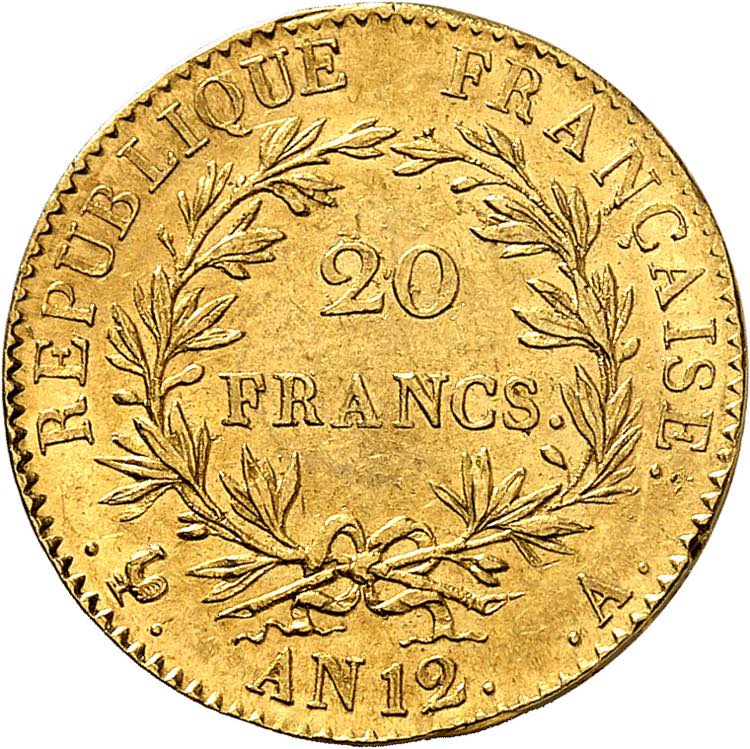 Consulat (1799-1804). 20 francs ... 