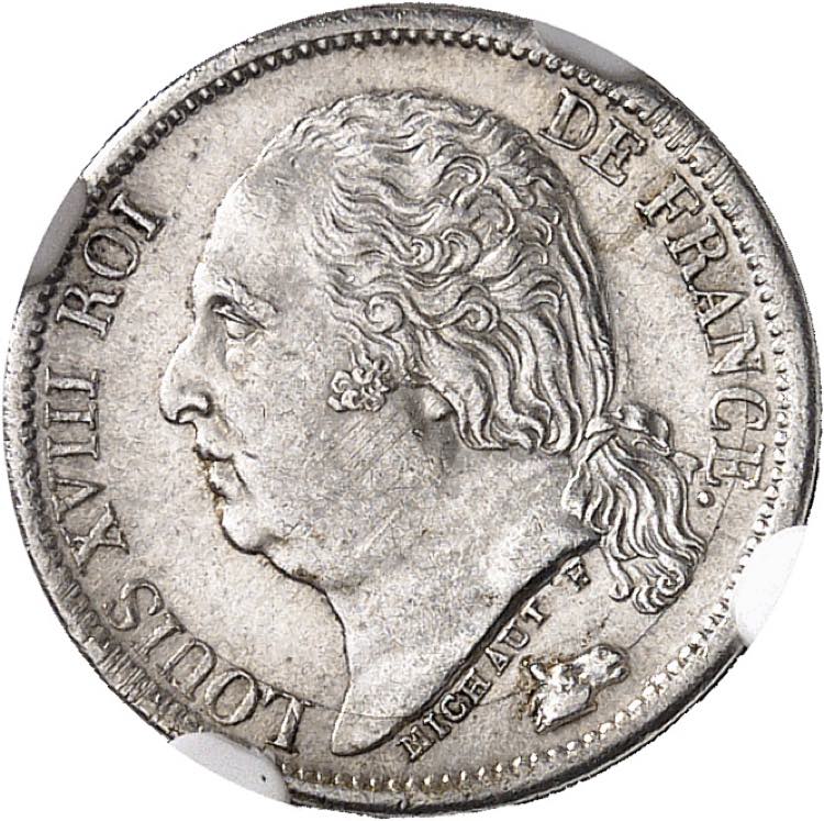 Louis XVIII (1814-1824). 1/2 franc ... 