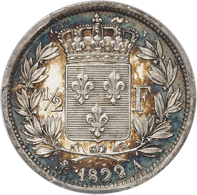 Louis XVIII (1814-1824). 1/2 franc ... 