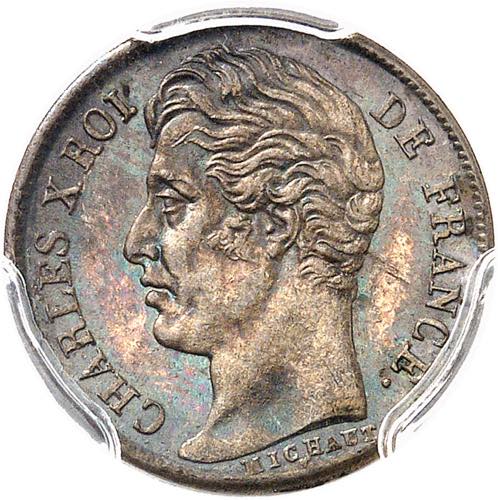 Charles X (1824-1830). 1/2 franc ... 