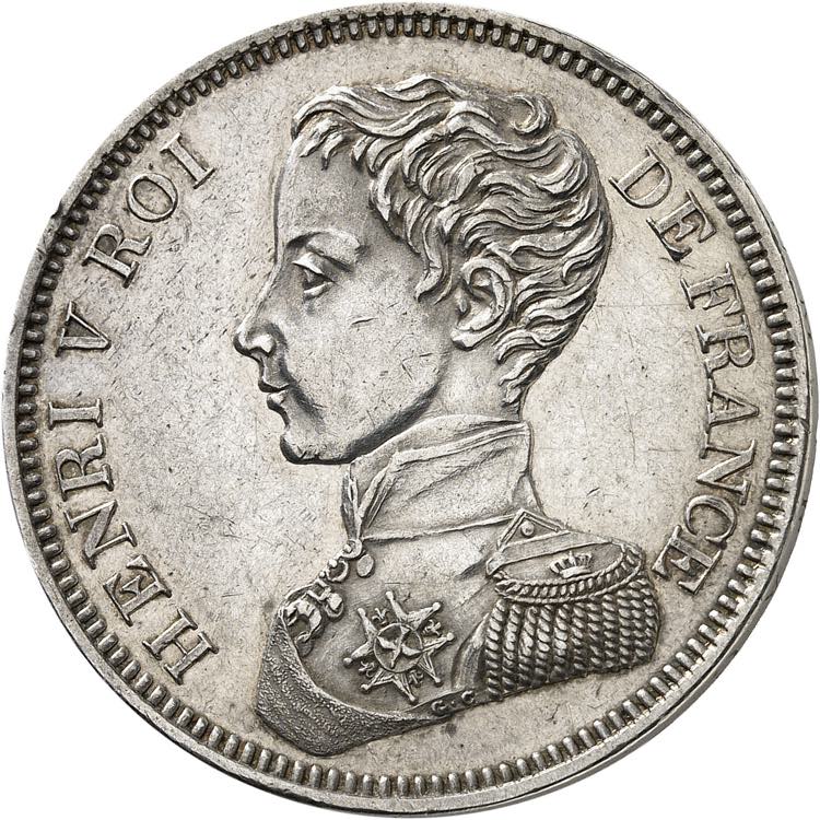 Henri V (1820-1883). 5 francs ... 