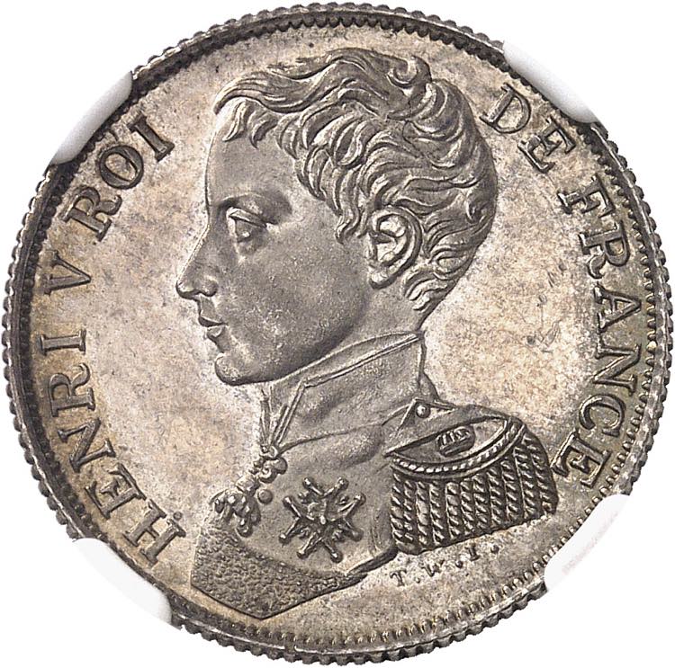 Henri V (1820-1883). 1 franc TWI ... 