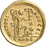 Honorius (393-423). Solidus, Sirmium. 