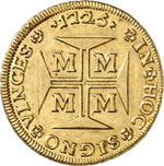 Jean V (1706-1750). 10.000 Reis 1725, Minas ... 