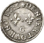 Henri III (1574-1589). Denier tournois 1586, ... 