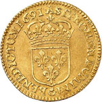 Louis XIV (1643-1715). 1/2 louis d’or à ... 