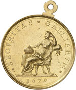 Louis XIV (1644-1715). Médaille en or 1679, ... 