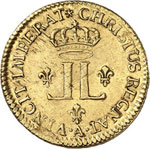 Louis XV (1715-1774). Louis d’or aux 2 L ... 