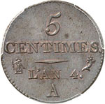 Directoire (1795-1799). 5 centimes An 4 ... 