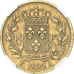 Louis XVIII (1814-1824). 40 francs 1822, ... 