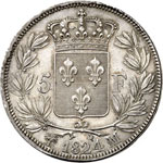 Louis XVIII (1814-1824). 5 francs 1824, ... 