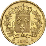Charles X (1824-1830). 40 francs 1830, ... 