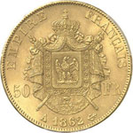 Napoléon III (1852-1870). 50 francs or 1862 ... 