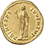 Domitien (81-96). Aureus 75, Rome, frappé ... 